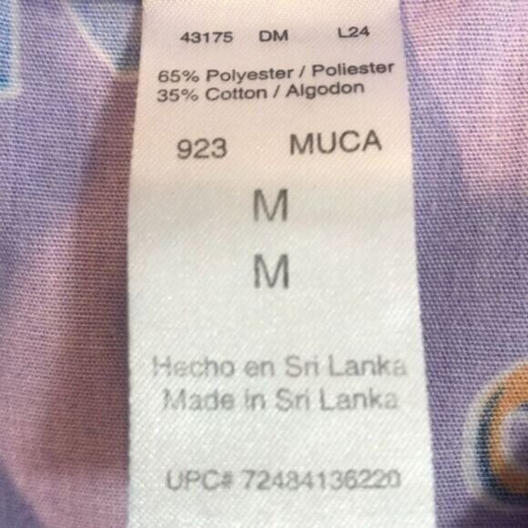 Musical Instrument Print Scrub Top Purple Mambo Samba Tango Nurse‎ - Picture 6 of 10